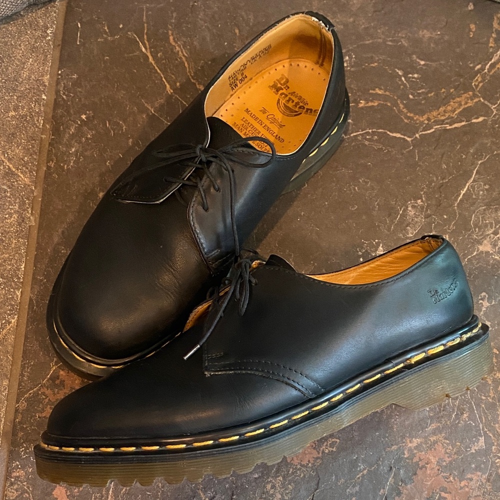 Dr. Martens Made in England Black Leather Oxfords